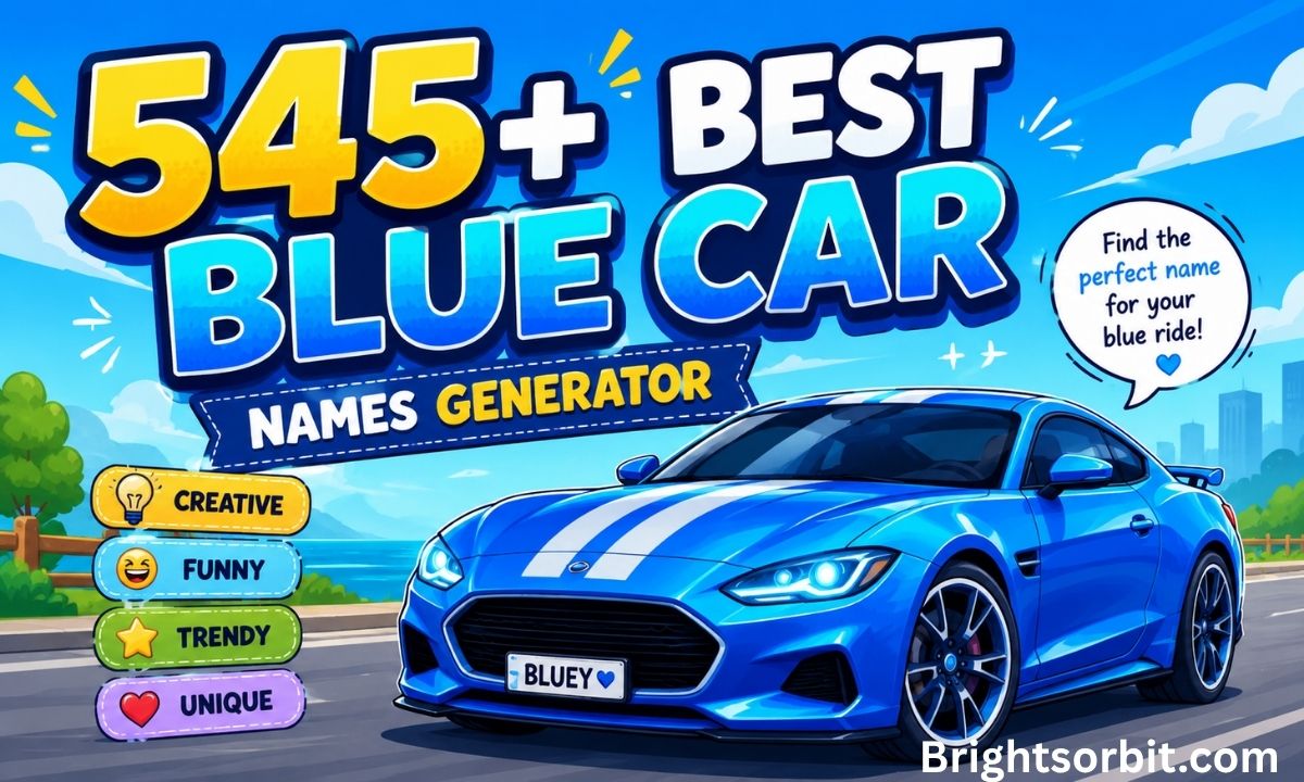 545+ Best Blue Car Names Generator – Creative, Funny & Trendy Choices for Every Ride