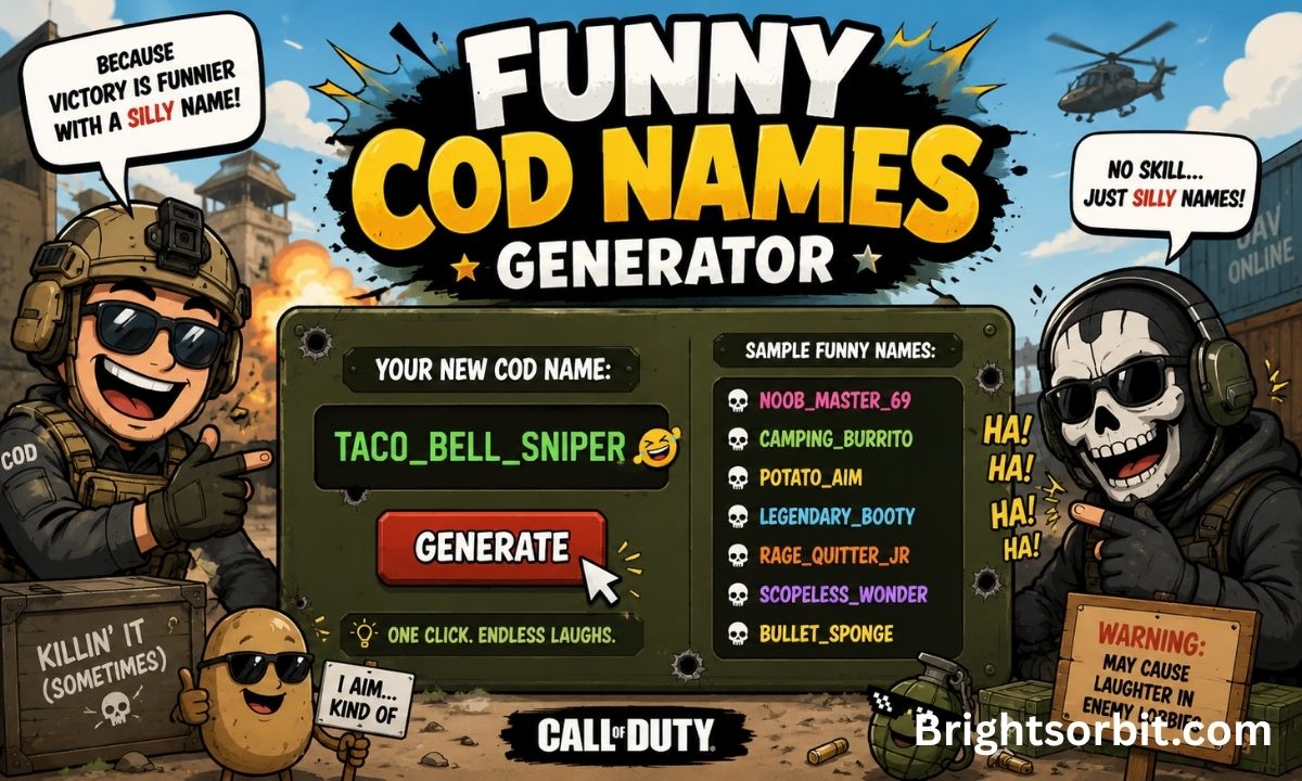 590+ Funny COD Names Generator Best, Dirty, Hilarious & Inappropriate