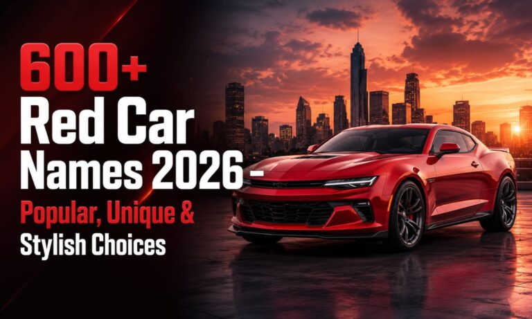 600+ Red Car Names 2026 – Popular, Unique & Stylish Choices