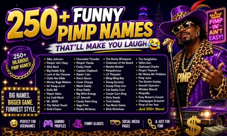 250+ Funny Pimp Names That’ll Make You Laugh