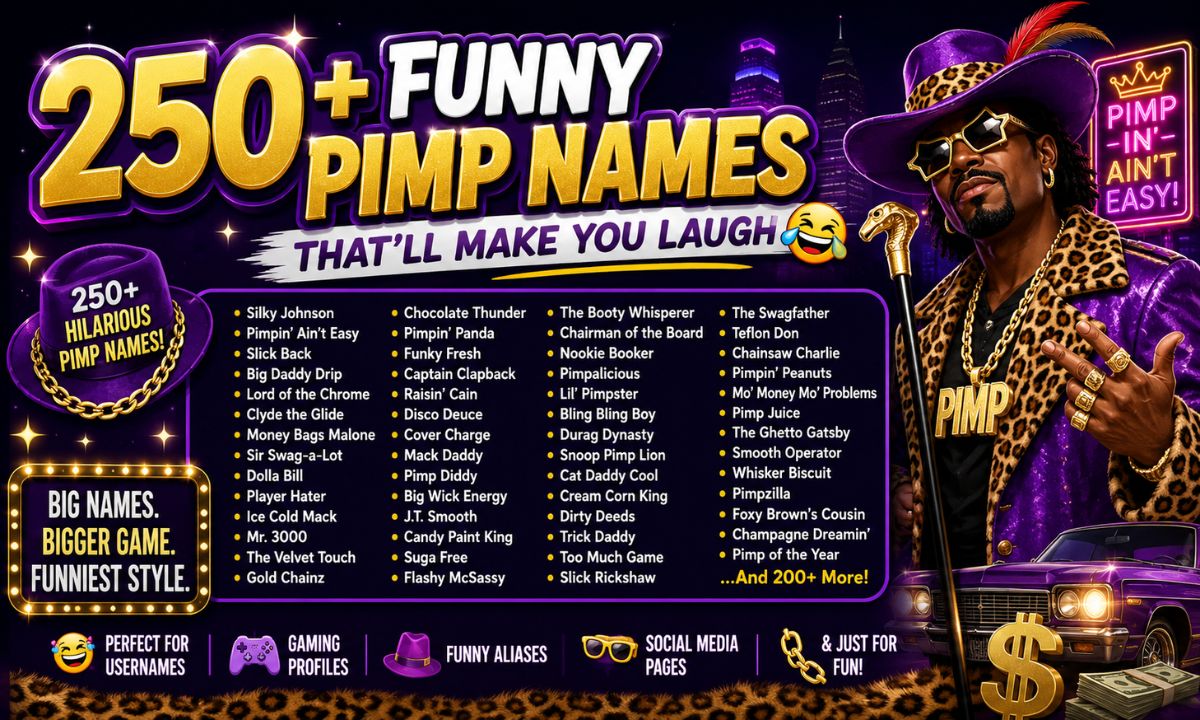 250+ Funny Pimp Names That’ll Make You Laugh