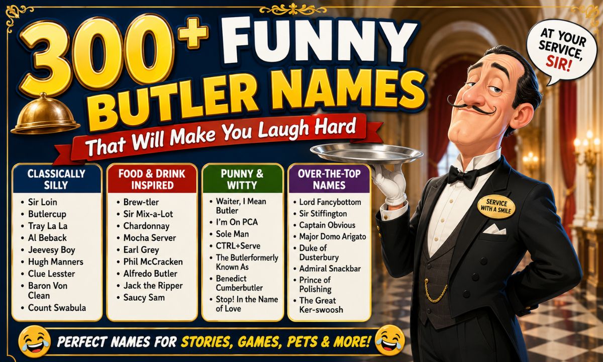 300+ Funny Butler Names That Will Make You Laugh Hard
