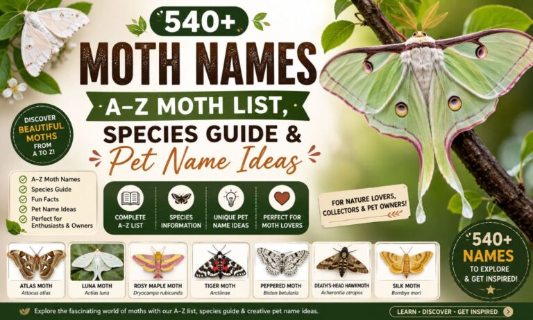 540+ Moth Names A–Z Moth List, Species Guide & Pet Name Ideas