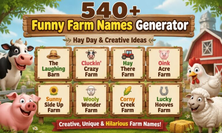 540+ Funny Farm Names Generator – Hay Day & Creative Ideas