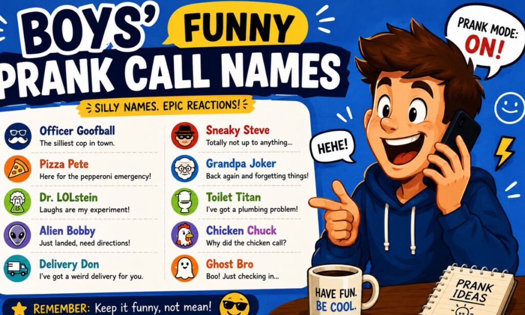 Boys' Funny Prank Call Names