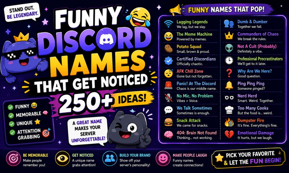Funny Discord Names That Get Noticed 250+ Ideas