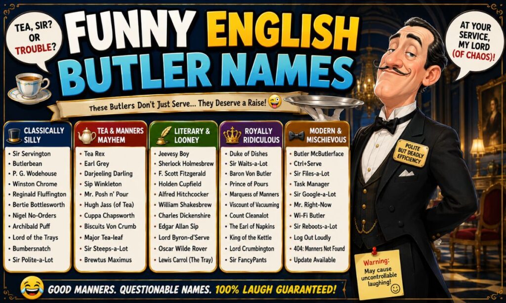Funny English Butler Names