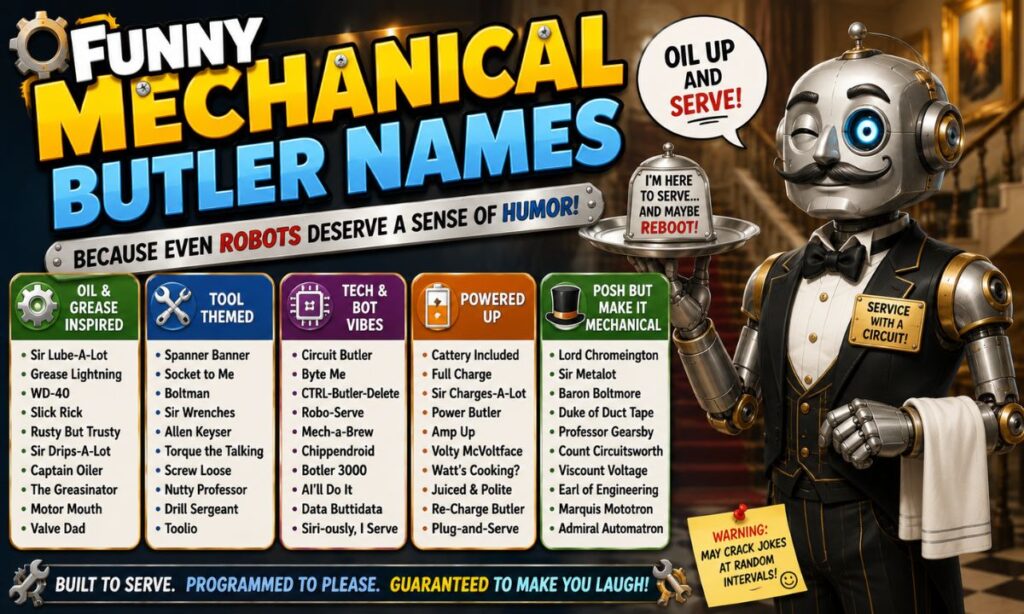 Funny Mechanical Butler Names