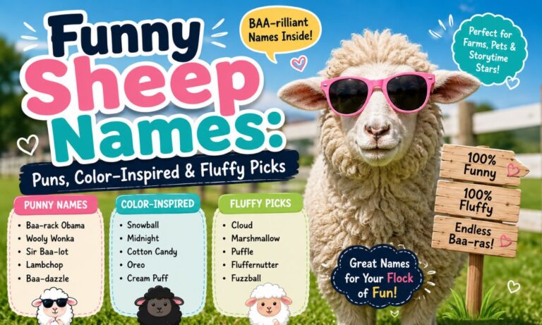 Funny Sheep Names Puns, Color-Inspired & Fluffy Picks