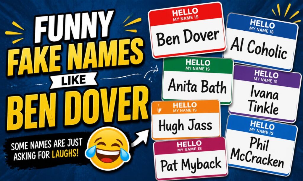 Funny fake names like Ben Dover