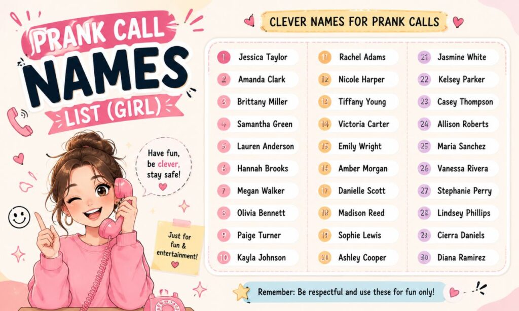 Prank Call Names List (Girl)