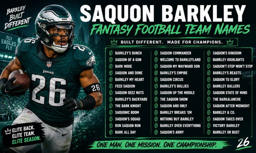 fantasy football team names with saquon barkley