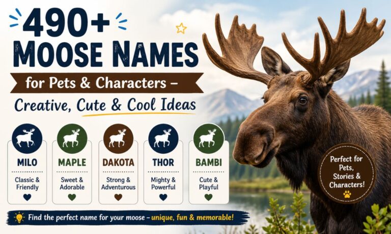 490+ Moose Names for Pets & Characters – Creative, Cute & Cool Ideas