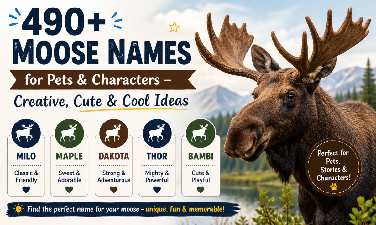 490+ Moose Names for Pets & Characters – Creative, Cute & Cool Ideas