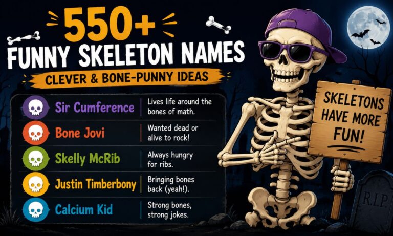 550+ Funny Skeleton Names Clever & Bone-Punny Ideas