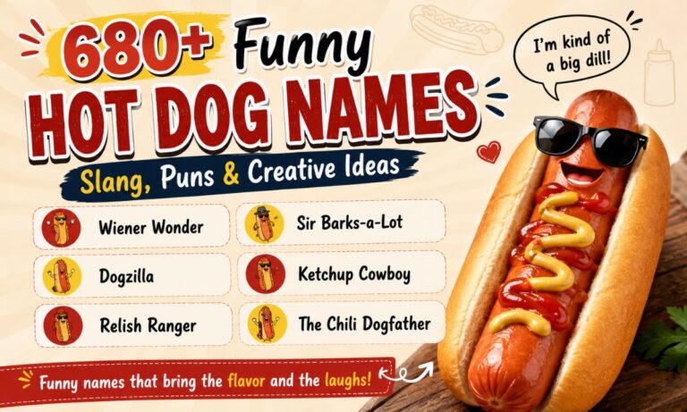 680+ Funny Hot Dog Names Slang, Puns & Creative Ideas