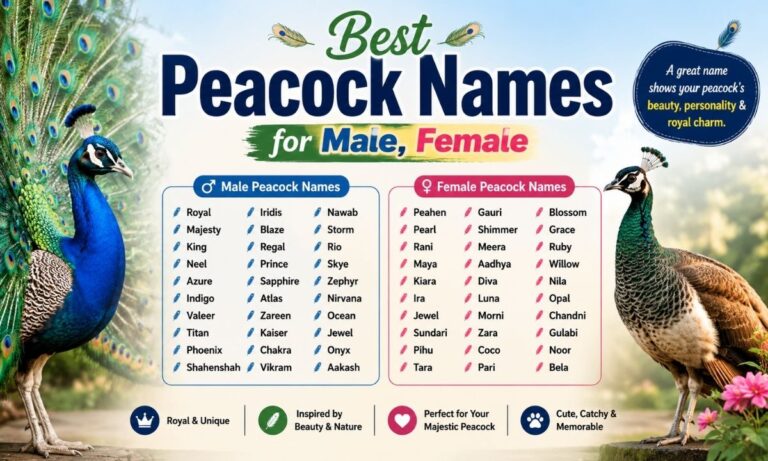 Best Peacock Names for Male, Female
