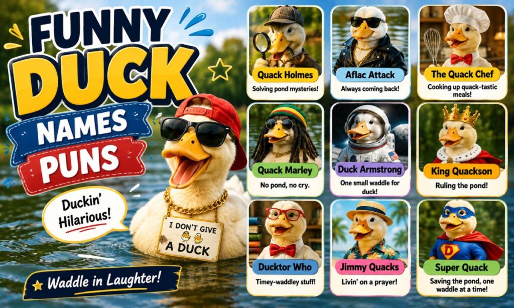 Funny Duck Names Puns