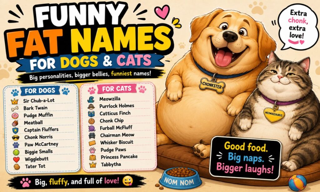 Funny Fat Names for Dogs & Cats