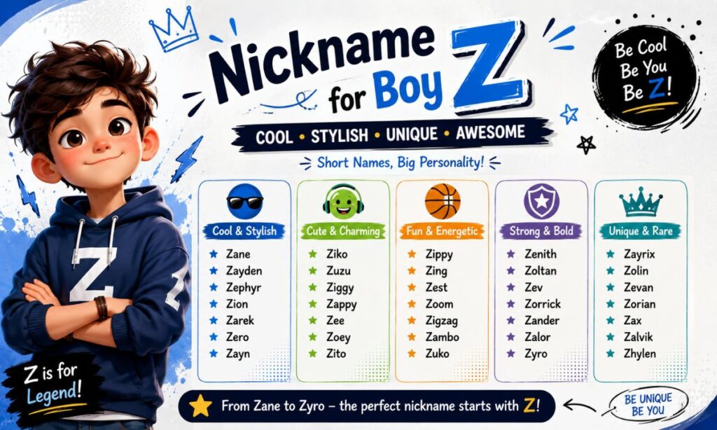 Nickname from Z for Boy